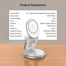 3 In 1 Metal Wireless Charger - Puritific