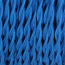 5m Blue 2 Core Twisted Electric Fabric 0.75mm Cable~1762-0