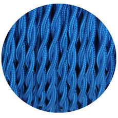 5m Blue 2 Core Twisted Electric Fabric 0.75mm Cable~1762-2