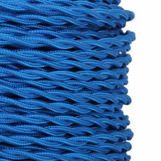 5m Blue 2 Core Twisted Electric Fabric 0.75mm Cable~1762-3