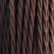 5m Brown 2 Core 8amp Twisted Electric Fabric 0.75mm Cable~1752-0