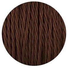 5m Brown 2 Core 8amp Twisted Electric Fabric 0.75mm Cable~1752-2