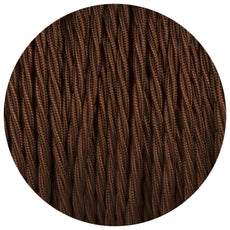 5m Brown 2 Core 8amp Twisted Electric Fabric 0.75mm Cable~1752-3