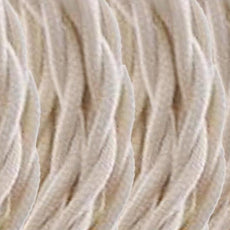 5m Cream 2 Core Twisted Electric Fabric 0.75mm Cable~3212-1