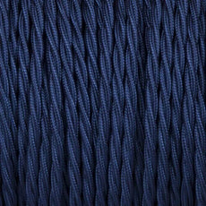 5m Dark Blue 2 Core Twisted Electric Fabric 0.75mm Cable~1756-0