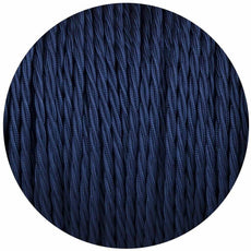 5m Dark Blue 2 Core Twisted Electric Fabric 0.75mm Cable~1756-2