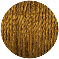 5m Gold 2 Core Twisted Electric Fabric 0.75mm Cable~1768-2