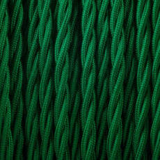 5m Green 2 Core 8ampTwisted Electric Fabric 0.75mm Cable~1759-0