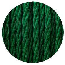 5m Green 2 Core 8ampTwisted Electric Fabric 0.75mm Cable~1759-2