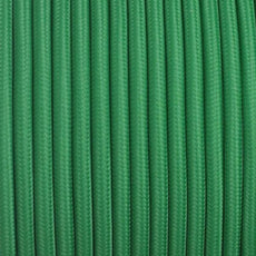 5m Green Round Fabric Flex 2 Core Braided Cloth Cable Lighting Wire~4712-0