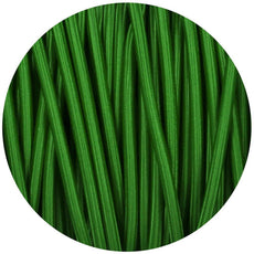 5m Green Round Fabric Flex 2 Core Braided Cloth Cable Lighting Wire~4712-2