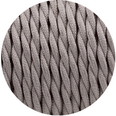 5m Grey 2 Core 8amp Twisted Electric Fabric 0.75mm Cable~1765-2