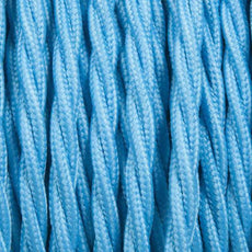 5m Light Blue 2 Core 8amp Twisted Electric Fabric 0.75mm Cable~1763-0