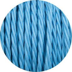 5m Light Blue 2 Core 8amp Twisted Electric Fabric 0.75mm Cable~1763-2