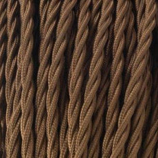 5m Light Brown 2 Core Twisted Electric Fabric 0.75mm Cable~1751-0