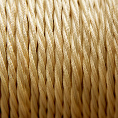 5m Light Gold 2 Core Twisted Electric Fabric 0.75mm Cable~1767-0