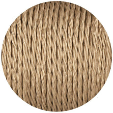 5m Light Gold 2 Core Twisted Electric Fabric 0.75mm Cable~1767-2