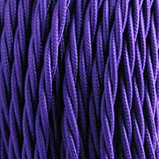 5m Purple 2 Core 8amp Twisted Electric Fabric 0.75mm Cable~1750-0