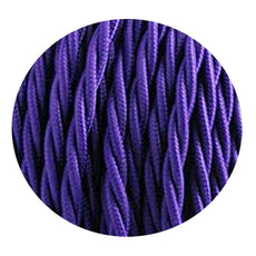 5m Purple 2 Core 8amp Twisted Electric Fabric 0.75mm Cable~1750-2