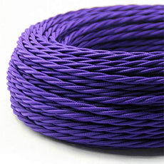 5m Purple 2 Core 8amp Twisted Electric Fabric 0.75mm Cable~1750-3