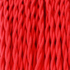 5m Red 2 Core Twisted Electric Fabric 0.75mm Cable~1766-0