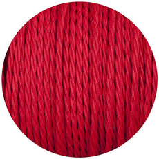 5m Red 2 Core Twisted Electric Fabric 0.75mm Cable~1766-3