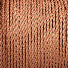 5m Rose Gold 2 Core Twisted Electric Fabric 0.75mm Cable~1753-0