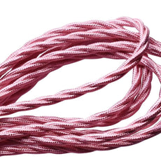 5m Shiny Pink 2 Core 8amp Twisted Electric Fabric 0.75mm Cable~1754-3