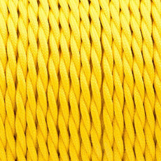 5m Yellow 2 Core 8ampTwisted Electric Fabric 0.75mm Cable~1770-0