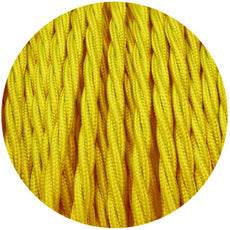 5m Yellow 2 Core 8ampTwisted Electric Fabric 0.75mm Cable~1770-2