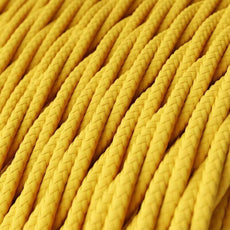 5m Yellow 2 Core 8ampTwisted Electric Fabric 0.75mm Cable~1770-3