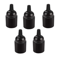 5Pack E27 Light Bulb Pendant Socket Holder Screw Black Plastic Lamp holder ~4371-0