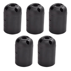 5Pack E27 Light Bulb Pendant Socket Holder Screw Black Plastic Lamp holder~4380-0