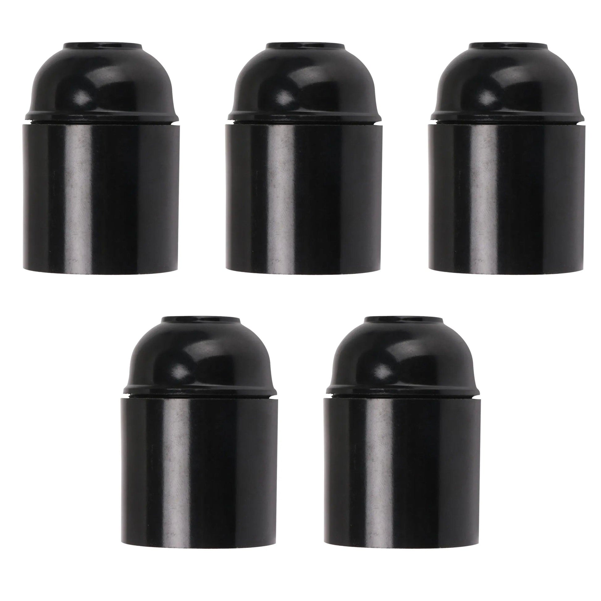 5Pack E27 Light Bulb,Pendant Socket Holder Screw Black Plastic Lamp holder ~4387-0