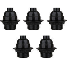 5Pack E27 Light Bulb,Pendant Socket Holder Screw Black Plastic Lamp holder ~4390-0