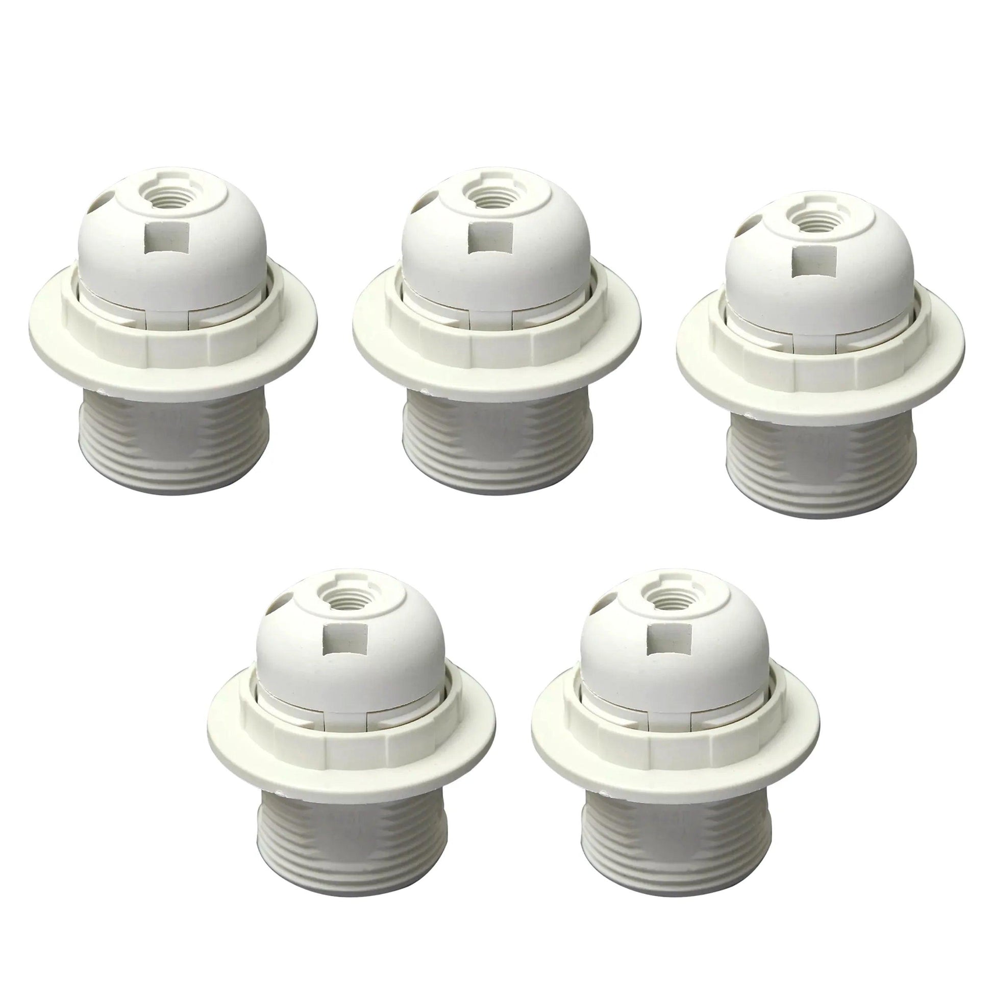 5Pack E27 Light Bulb,Pendant Socket Holder Screw White Plastic Lamp holder ~4368-0