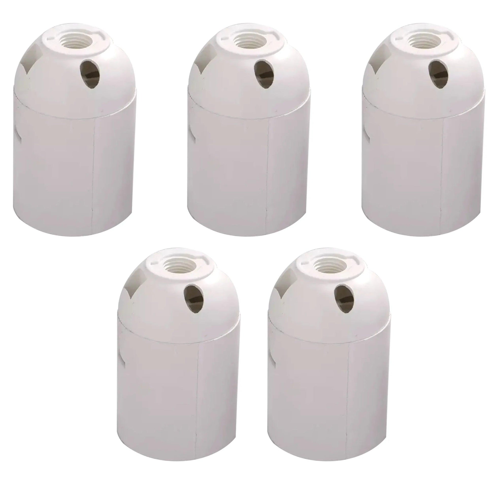 5Pack E27 Light Bulb,Pendant Socket Holder Screw White Plastic Lamp holder ~4383-0