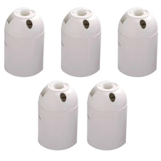 5Pack E27 Light Bulb,Pendant Socket Holder Screw White Plastic Lamp holder ~4383-0