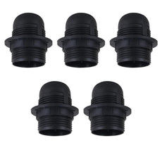 5Pack Screw E27 Light Bulb Lamp Holder Pendant Socket Edison Black Plastic  ~4365-0