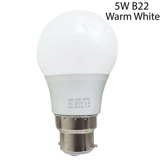 5W B22 Light Bulb Energy Saving Lamp Warm White Globe~1368-0