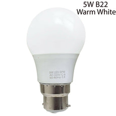 5W B22 Light Bulb Energy Saving Lamp Warm White Globe~1368-0