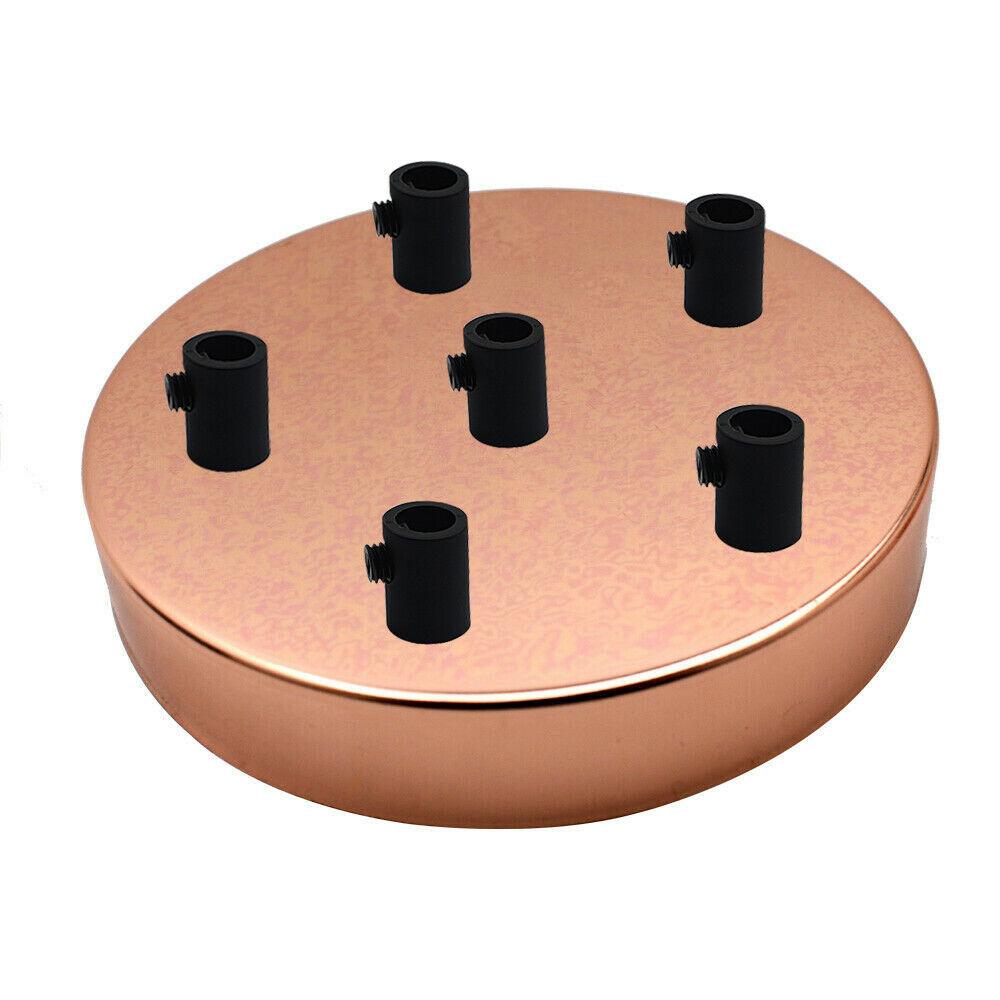 6 Outlet Rose Gold Metal Ceiling Rose 120x25mm~2805-0