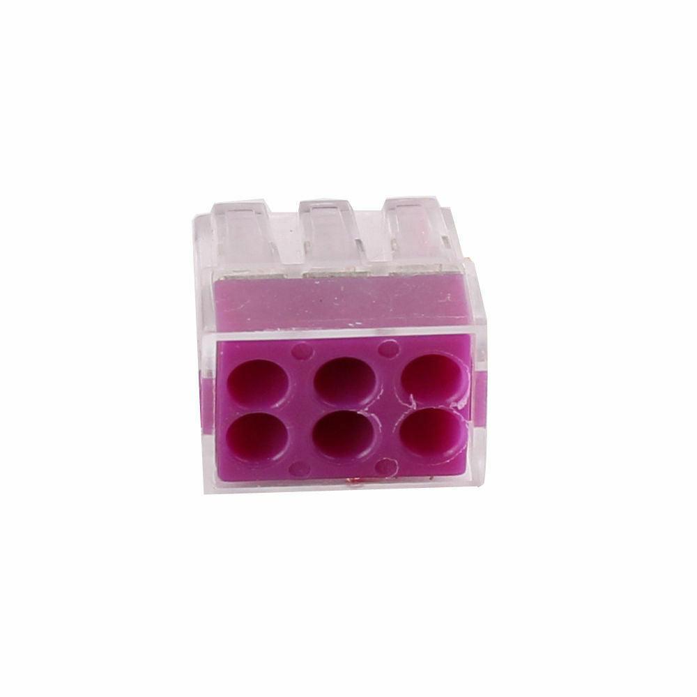 6 Way Connector Wire Pole Push Reusable Terminal Block Electric Cable~2039-0