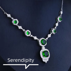 White Gold Emerald Necklace - Puritific