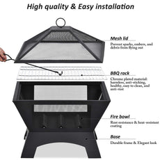 62 cm Fire Pit, Outdoor Portable Fire bowl, - Puritific