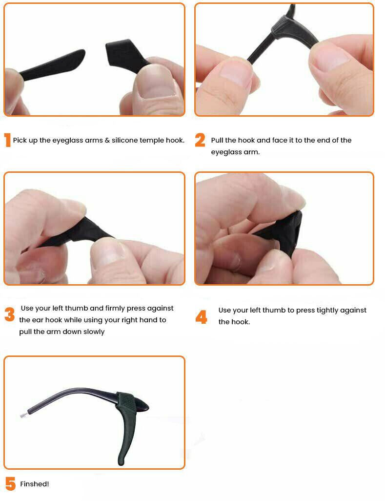 4 Pair Anti Slip Glasses Ear Hooks Tip - Puritific