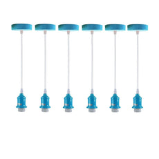 6Pack Pendant Light, Lampshade E27 Lamp Blue Holder Hanging Light,PVC Cable~4272-0