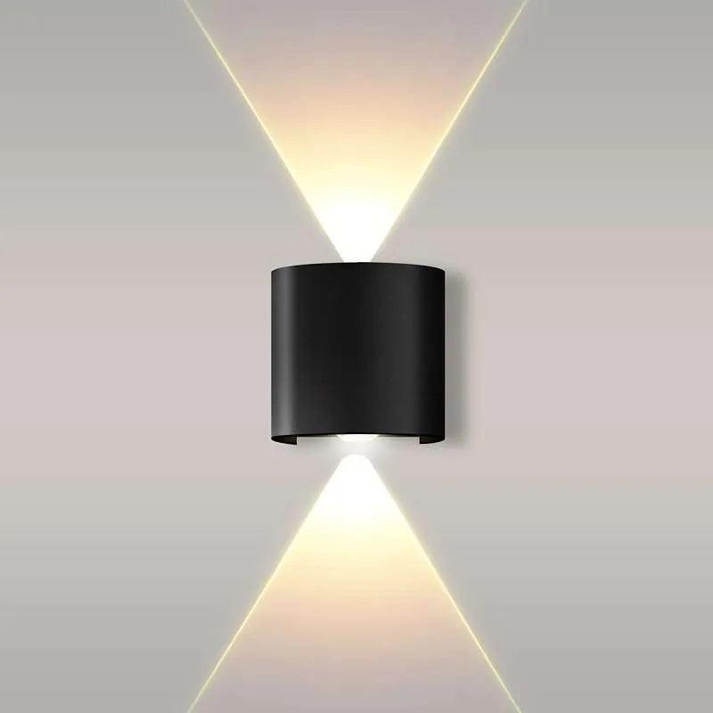 6W LED Indoor-Outdoor Black Curved UP Down Wall light~4962-0