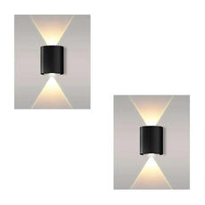 6W LED Indoor-Outdoor Black Curved UP Down Wall light~4962-2