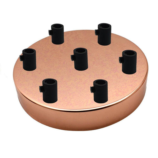 7 Outlet Rose Gold Metal Ceiling Rose 120x25mm~2804-0